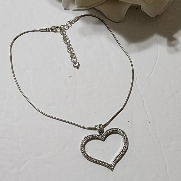 Brighton jeweled crystal large‎ heart necklace - Picture 2 of 7
